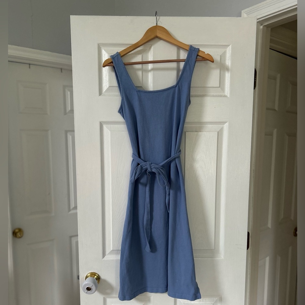 GAP Blue Sleeveless Square Neck Midi Sundress